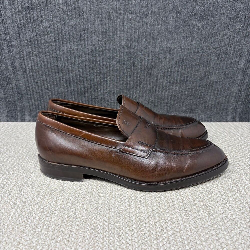 Tod’s Penny Loafers Brown Leather Dress Shoes Slip On Men’s Size 7 A